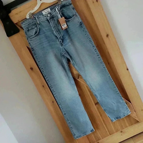 Reformation Liza High Straight Denim Jeans Womens Size 31 Aden Wash NWT - Picture 4 of 10